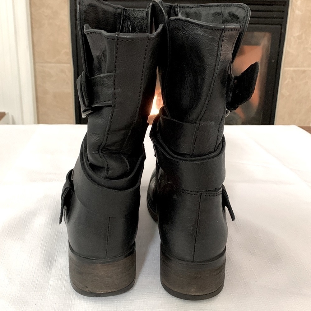 Black Leather Ankle Boots - Picture 4 of 7